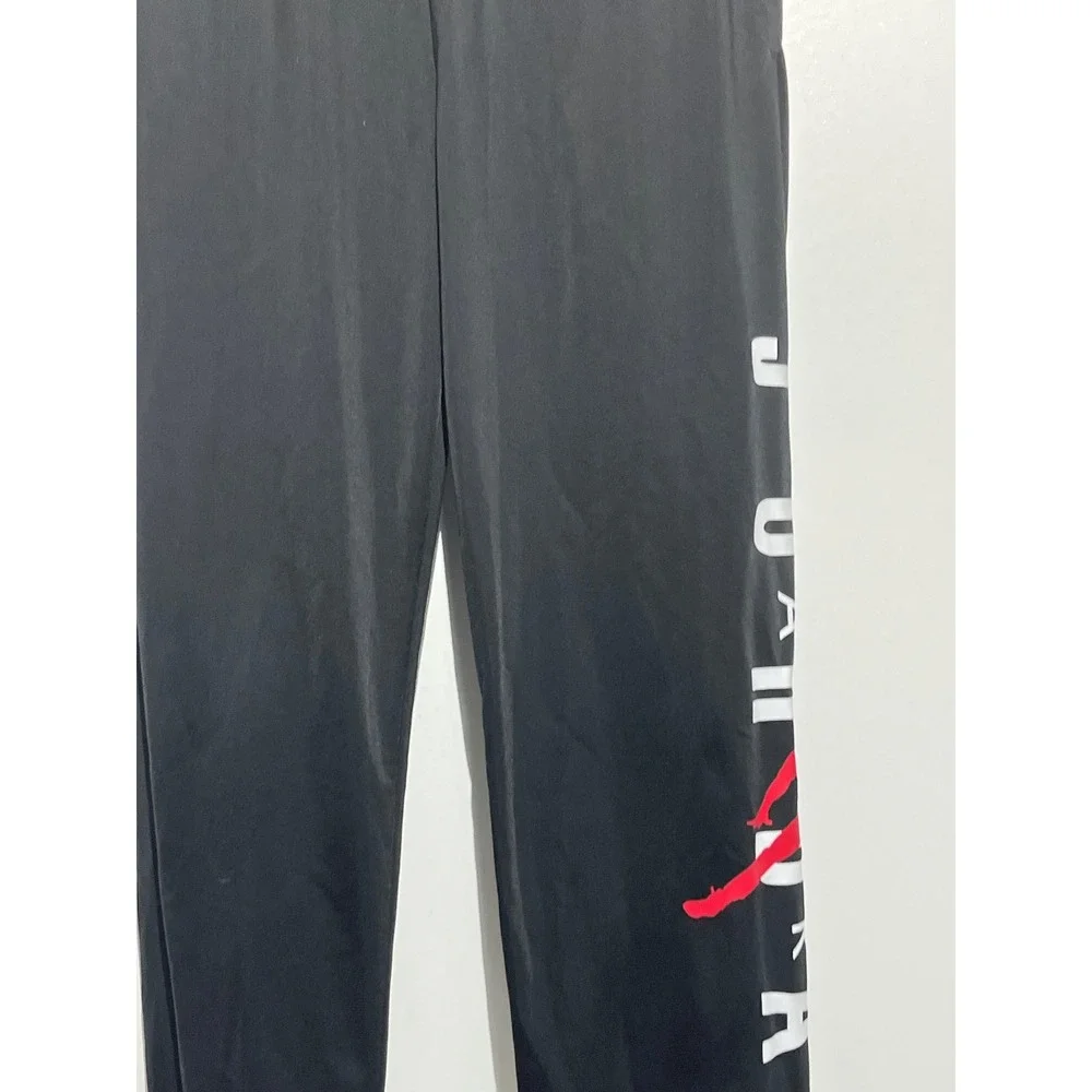 Jordan Jumpman Air Tapered Sweatpants Black Red Logo Mens Joggers 35in Length